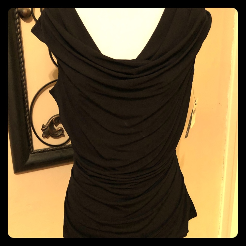 Draped blouse with beaded back